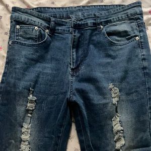 Dark wAshed jeans with zipper